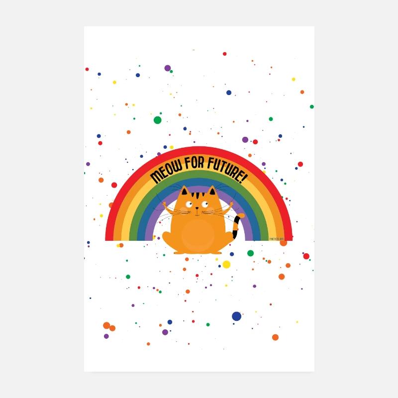 CatDots - Animals for Future - Regenbogen Konfetti Poster 20x30 cm