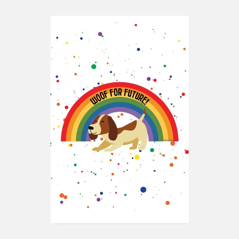 DogDots - Animals for Future - Rainbow Confetti Poster 8" x 12" (20x30 cm)