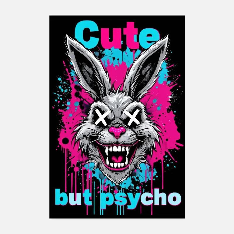 Lapin mignon mais psychopathe Poster 20 x 30 cm