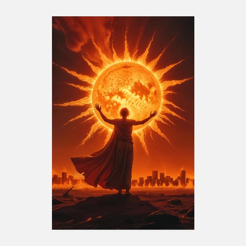 Apokalypse im Feuerschein - Poster 20x30 cm - Weiß