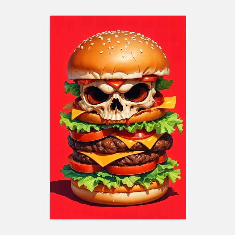 Horror-Burger-Deluxe - Poster 20x30 cm - Weiß