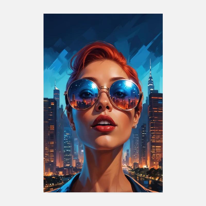 Reflets de la métropole - Poster 20 x 30 cm - blanc