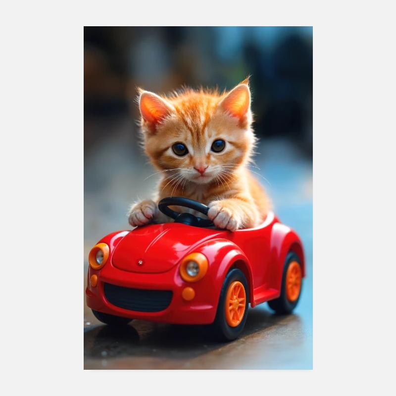 Les pattes au volant Poster 20 x 30 cm