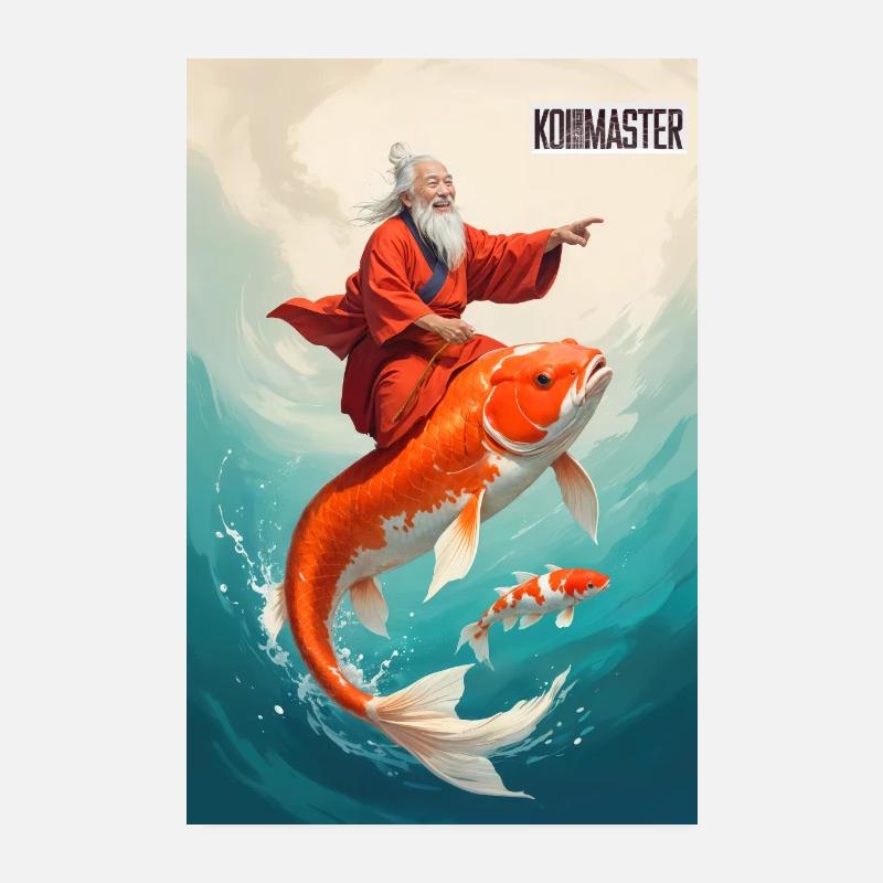 The old koi master Poster 8" x 12" (20x30 cm)