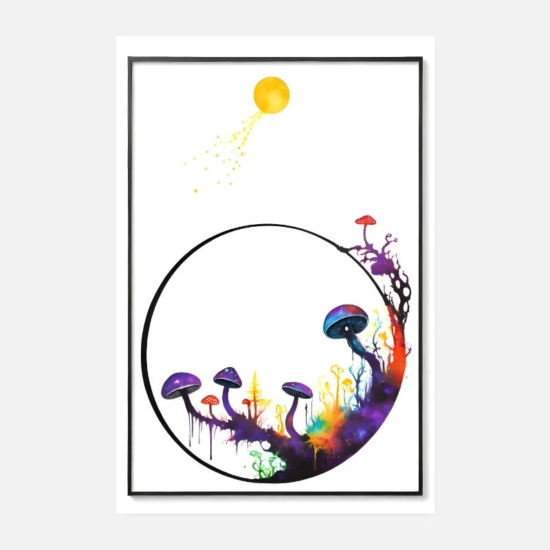 Psychedelic Mushroom Art Poster 8" x 12" (20x30 cm)