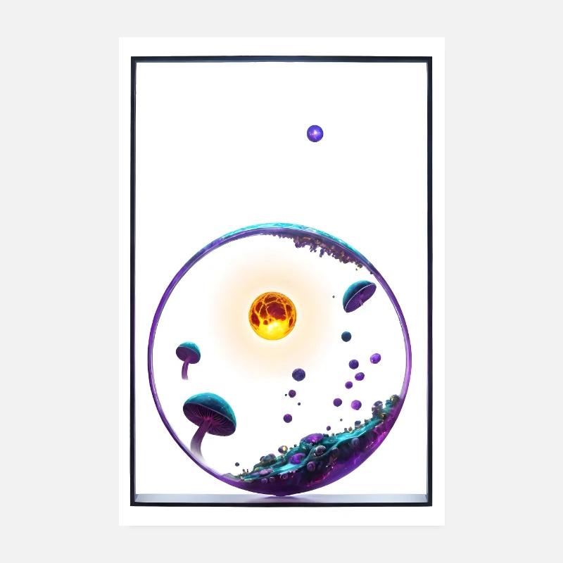 Surreale Pilzkugel Poster 20x30 cm