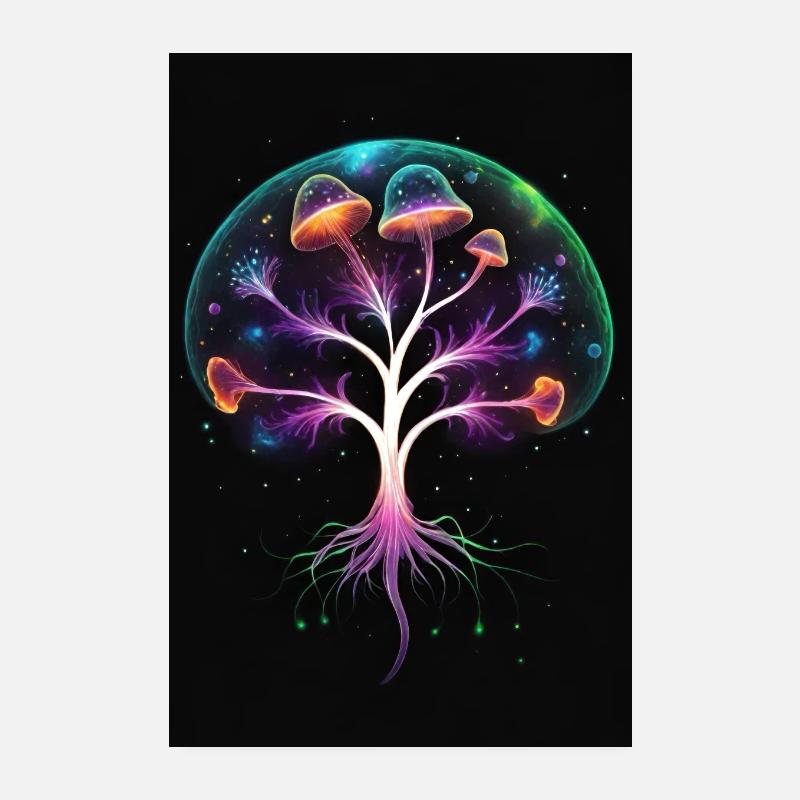 Arbre Champignon Cosmique Poster 20 x 30 cm