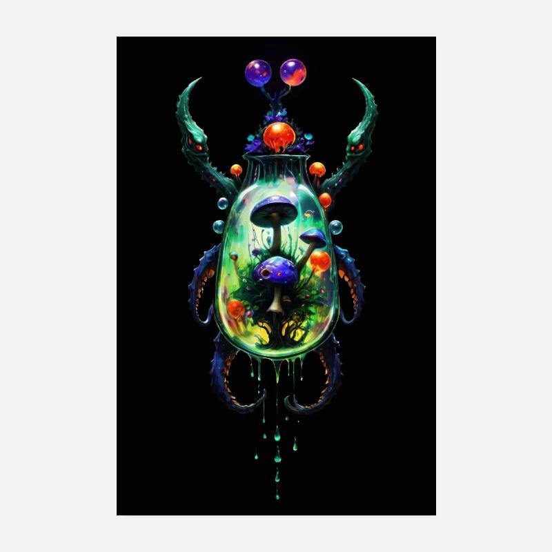 Glowing Mushroom Jar Poster 8" x 12" (20x30 cm)