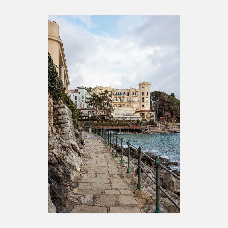 Lungomare Opatija Riviera - Poster 20x30 cm - Weiß