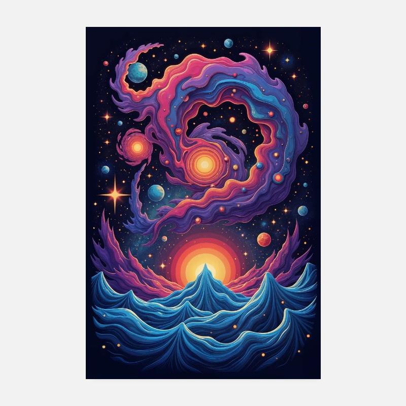 Mystère de l’espace - Poster 20 x 30 cm - blanc