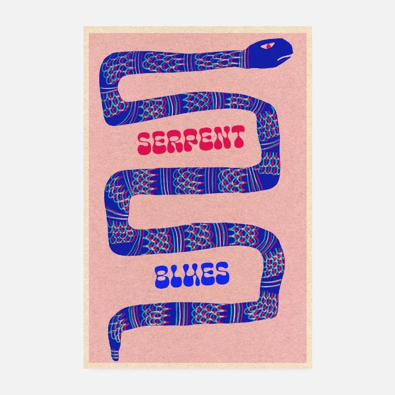 Serpent Blues - Poster 8" x 12" (20x30 cm) - white