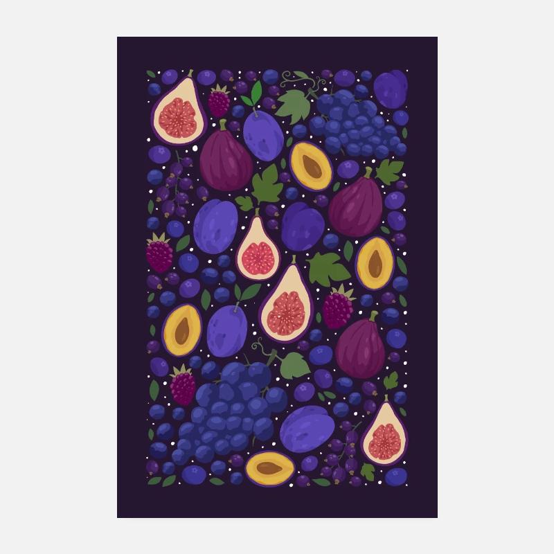 Frutti blu Poster 20x30 cm