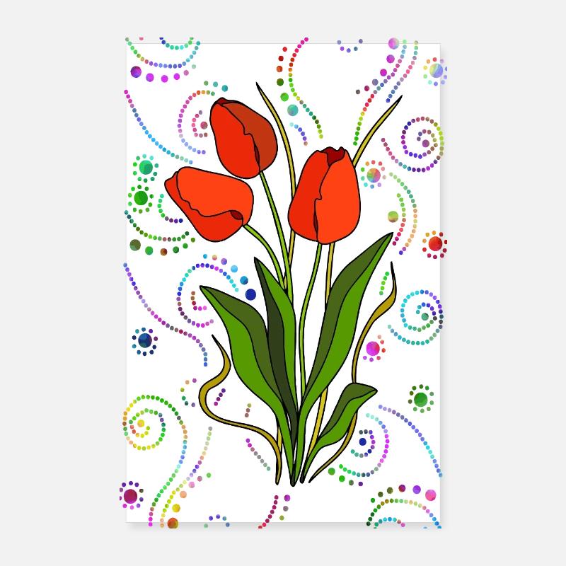 Blumen - Poster 20x30 cm - Weiß