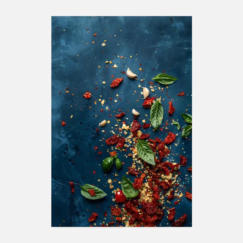Basilic Tomate Ail Bleu - Poster 20 x 30 cm - blanc