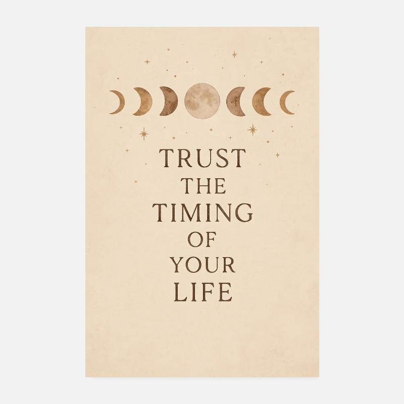 Faites confiance au timing - Affiche Boho Moon Phases Poster 20 x 30 cm