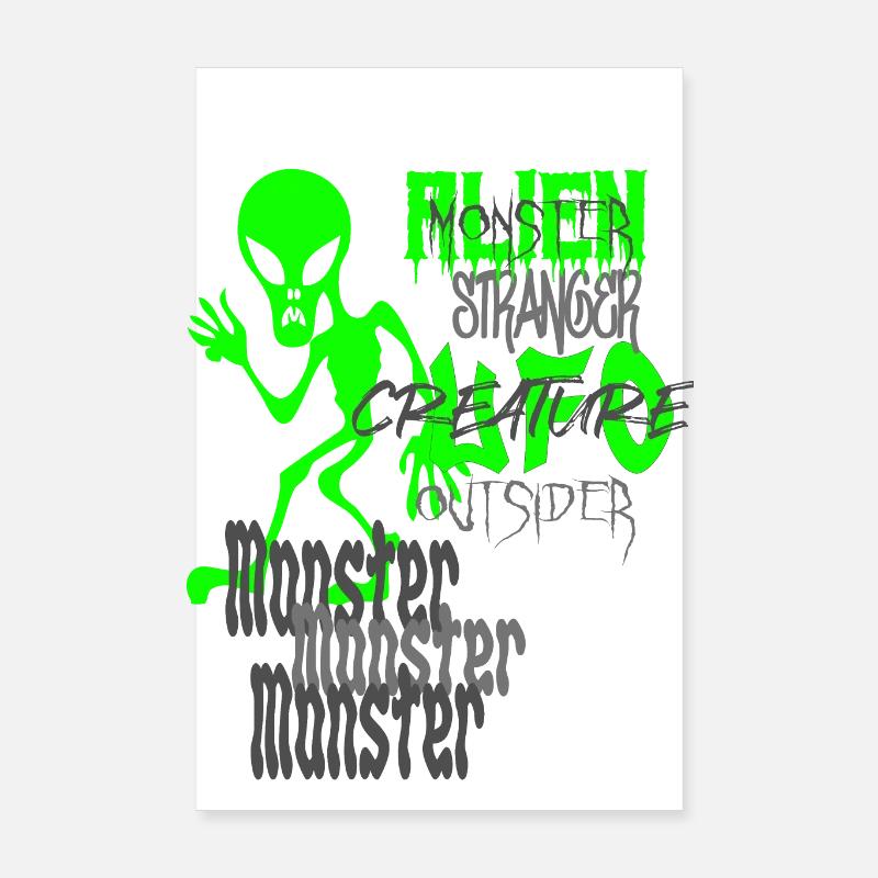 cooles Alien Design Poster 20x30 cm