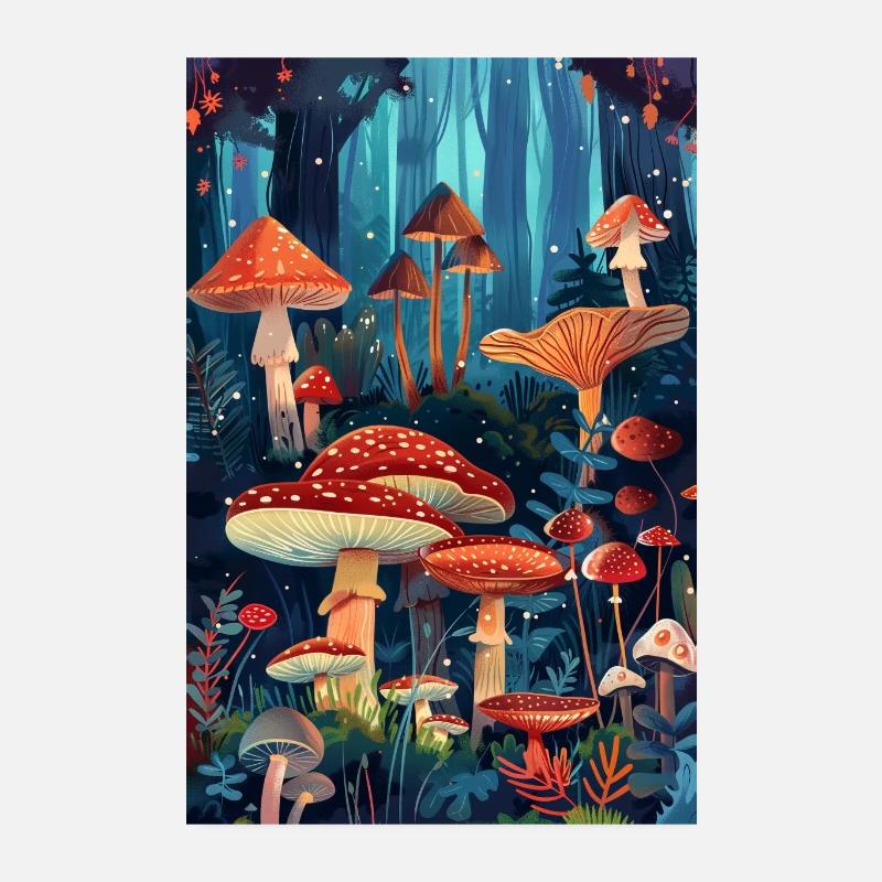 Mushroom Forest | AI Poster 8" x 12" (20x30 cm)