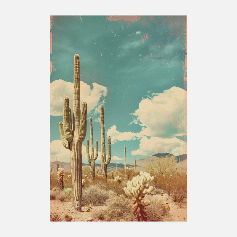 Cacti in the Desert | AI Poster 8" x 12" (20x30 cm)