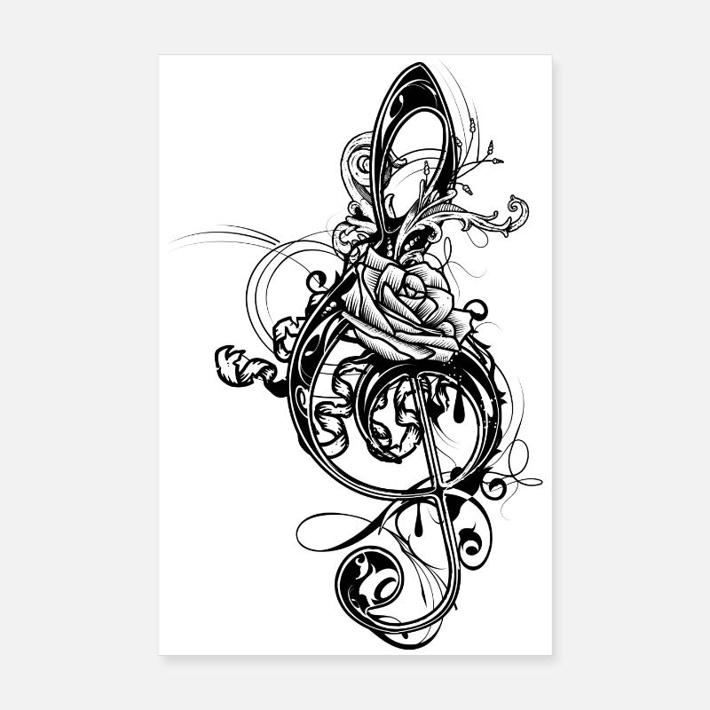 treble clef Poster 8" x 12" (20x30 cm)