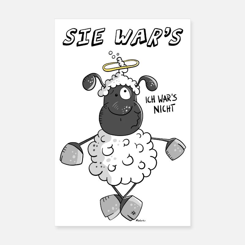 Sie war's Unschuldslamm Poster 20x30 cm