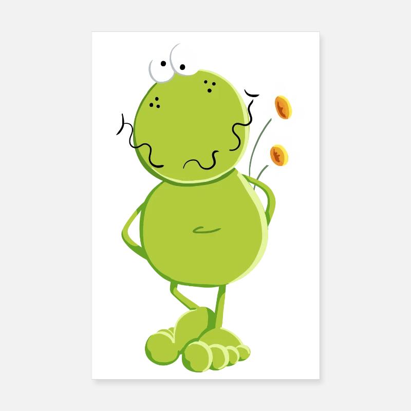 Grenouille aux fleurs Poster 20 x 30 cm
