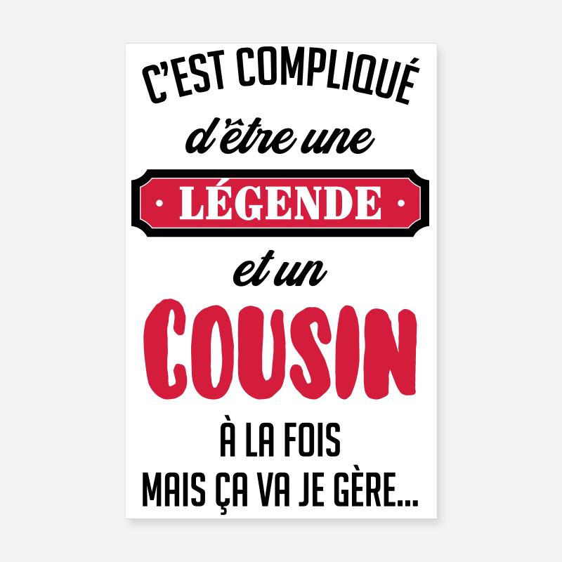 Cousin - Cousine - Famille - Naissance - Bébé Poster 8" x 12" (20x30 cm)