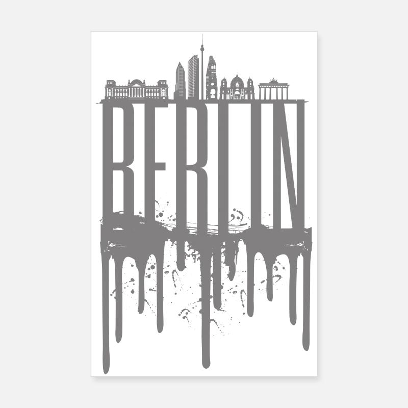 Conception de la chute de la skyline de Berlin Poster 20 x 30 cm