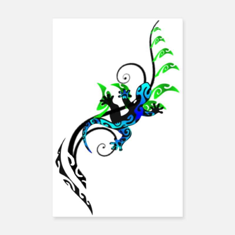 MOKO - BLUE - Poster 20 x 30 cm - blanc