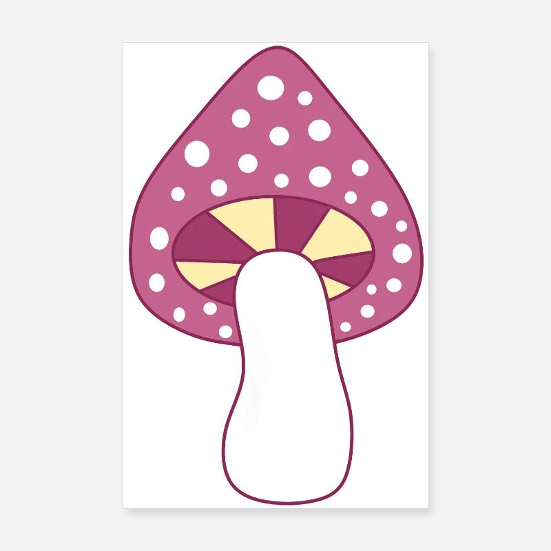 Mushroom fly agaric violet pattern customizable Poster 8" x 12" (20x30 cm)