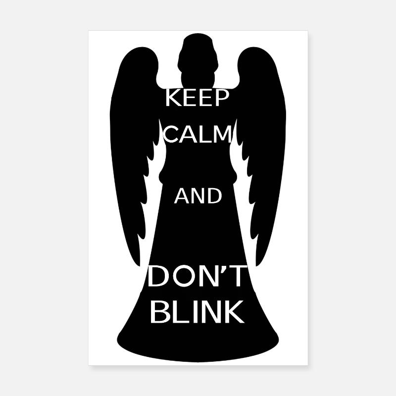 Keep calm and don't blink [ange noir] - Poster 20 x 30 cm - blanc