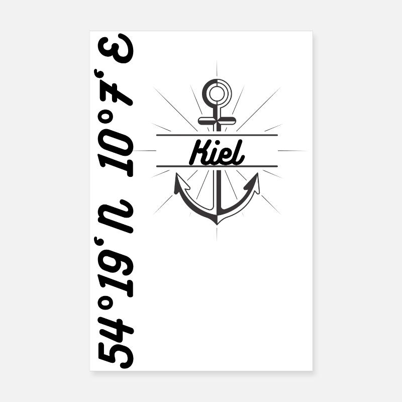 Kiel coordonne Design Maritim - Poster 20 x 30 cm - blanc