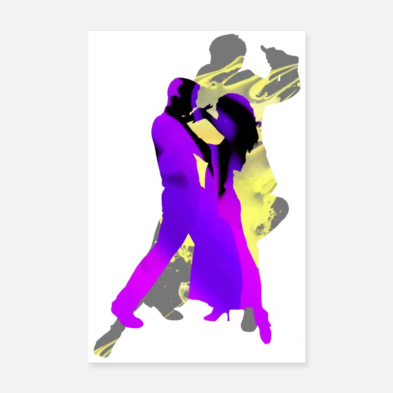 Danseurs de tango argentin - Poster 20 x 30 cm - blanc