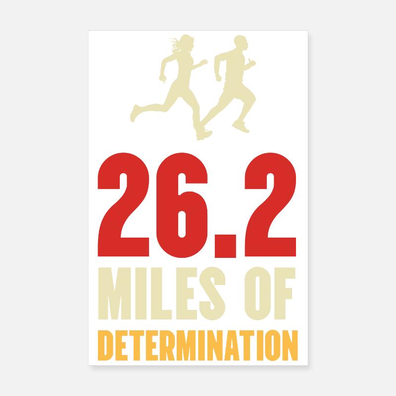 Marathon - 26,2 miles de détermination Poster 20 x 30 cm