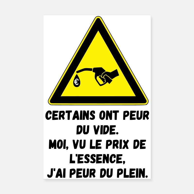 Peur du plein d'essence Poster 20 x 30 cm