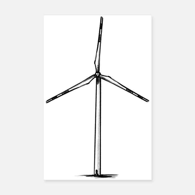 Windrad Illustration Poster 20x30 cm