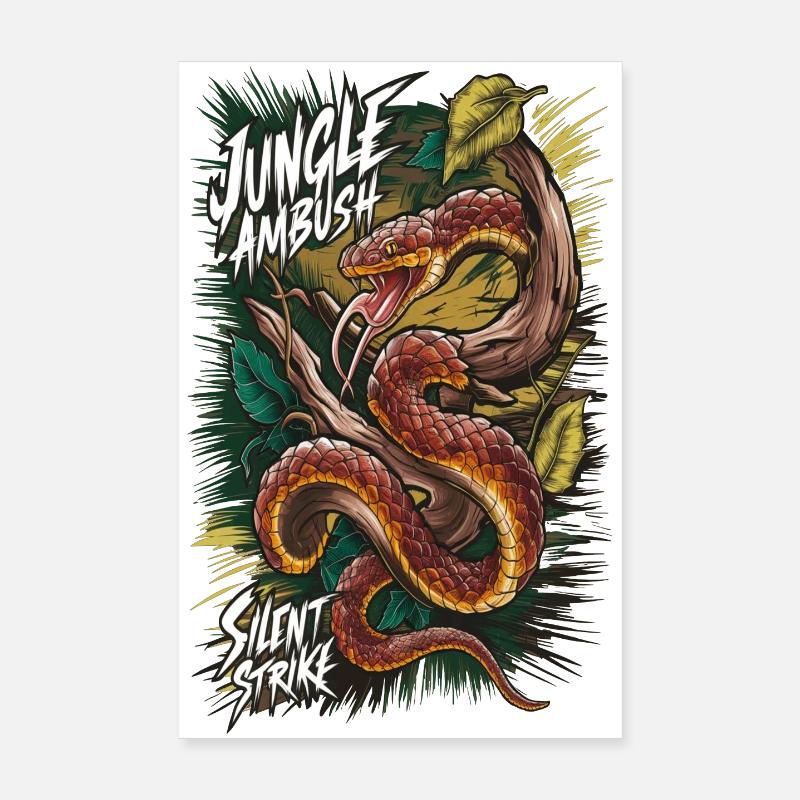 Serpent Jungles Ambush Illustration Poster 20 x 30 cm