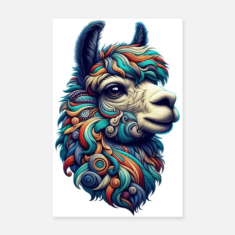 Alpaca Poster 8" x 12" (20x30 cm)