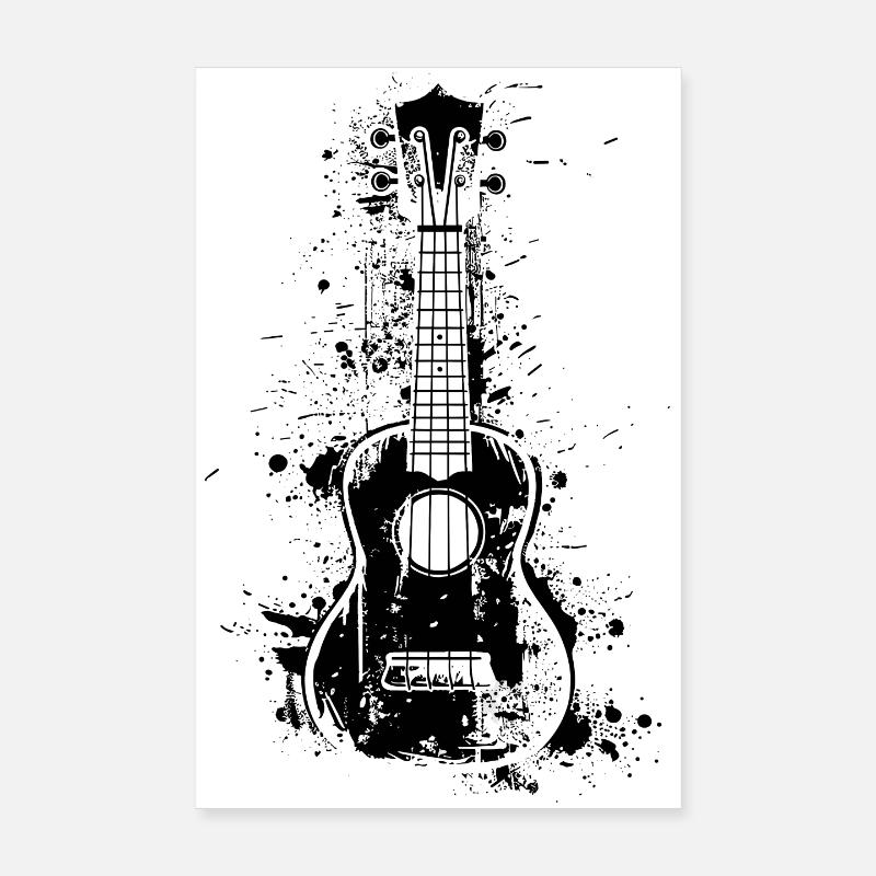 Rouleaux de peinture pour ukulélé Poster 20 x 30 cm
