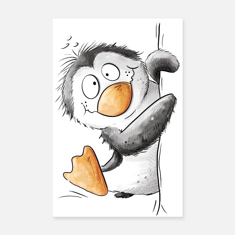 Drolliger Pinguin Wildtier Tiermotiv Cartoon Poster 20x30 cm