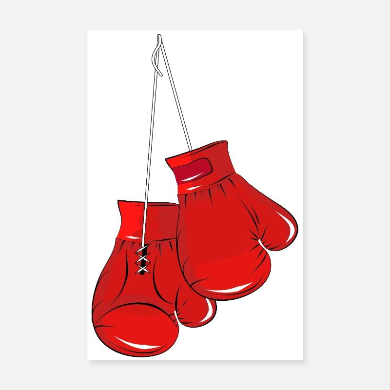 Gants de boxe rouges - symbole de force et d’ combatif Poster 20 x 30 cm