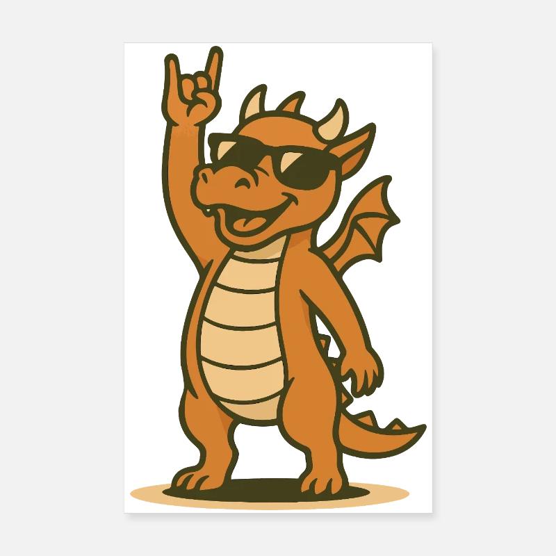Dragon Rocker Bébé - Poster 20 x 30 cm - blanc