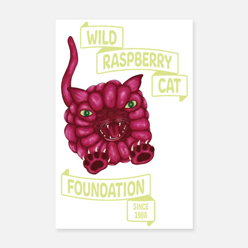Chat sauvage aux framboises Poster 20 x 30 cm
