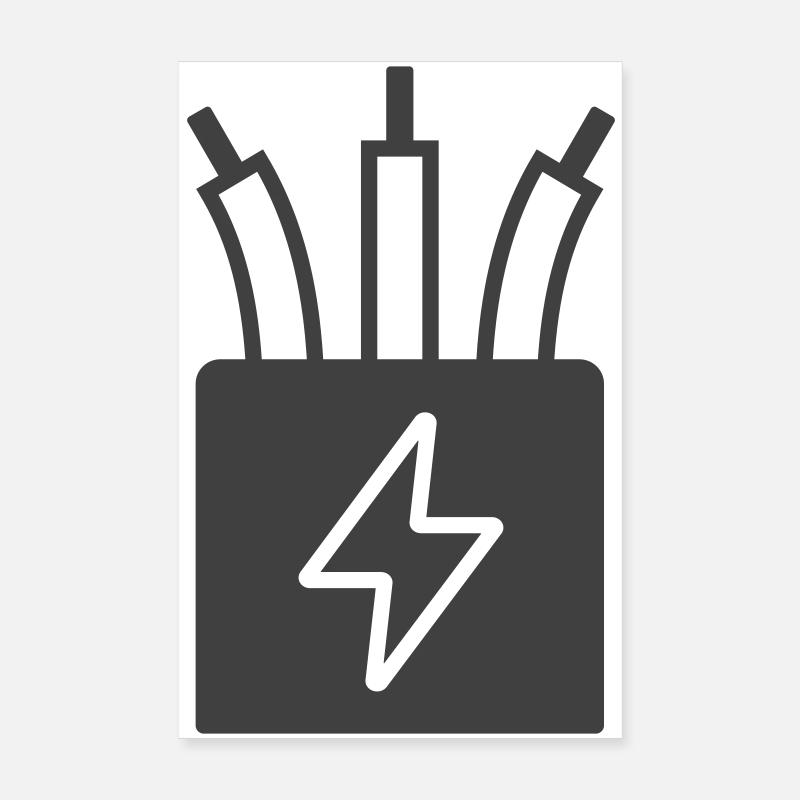 Elektrisches Kabel Power Icon Logo Poster 20x30 cm