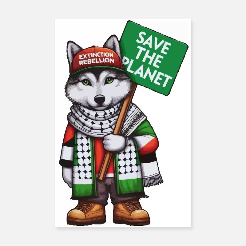 extinction_rebellion_wolf Poster 8" x 12" (20x30 cm)