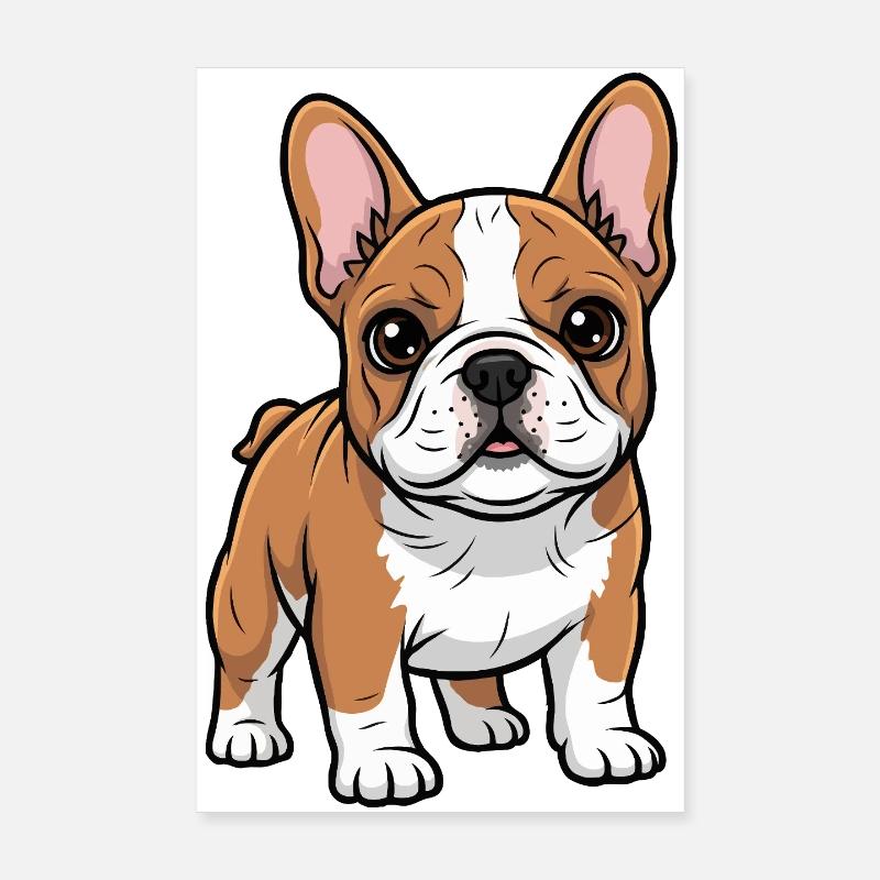 Charmant Bouledogue Français Chibi Poster 20 x 30 cm