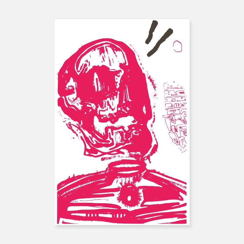 Crâne romantique - Poster 20 x 30 cm - blanc