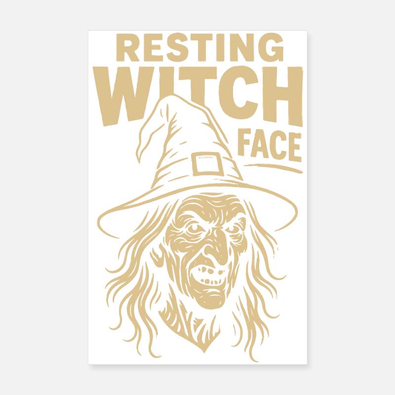 Resting Witch Face Halloween Costume Fun Poster 8" x 12" (20x30 cm)