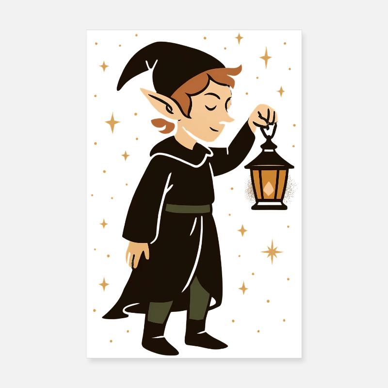 Elfenlaterne im Sternenglanz Poster 20x30 cm