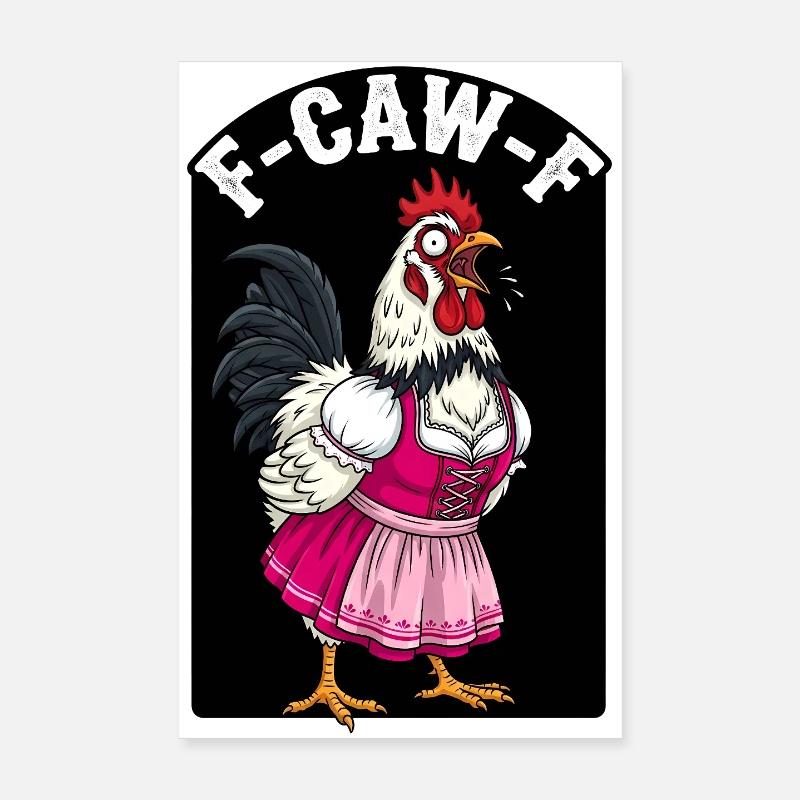 F-CAW-F Chicken Fun Shirt | Funny gift Poster 8" x 12" (20x30 cm)