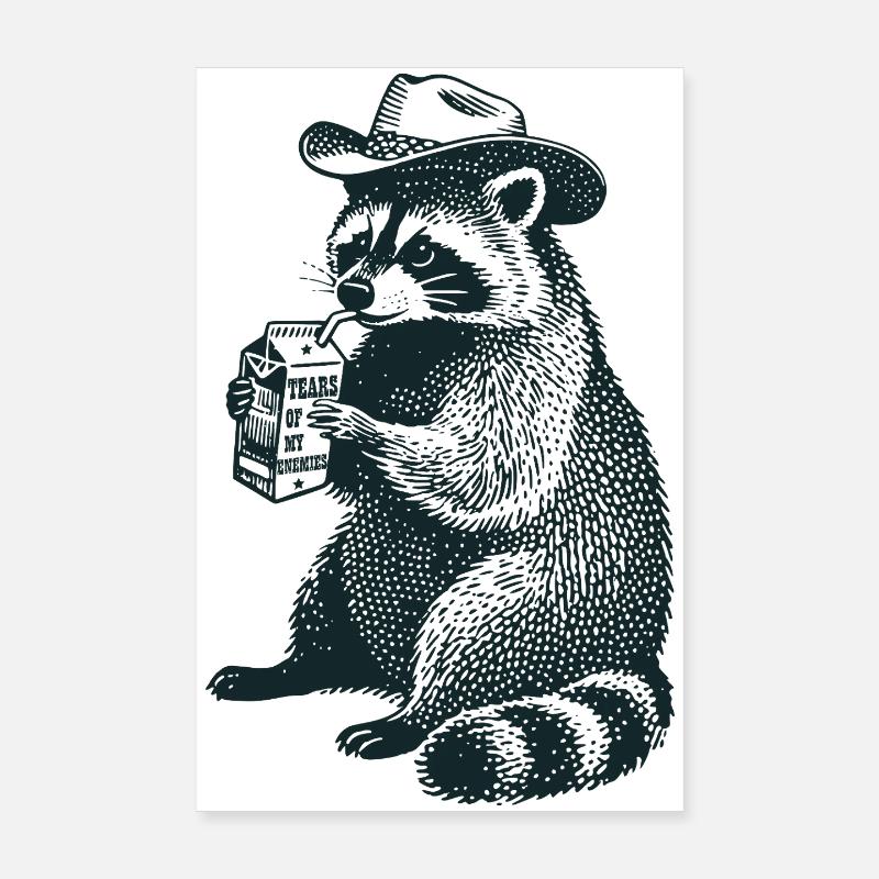 Les larmes de mes ennemis - Raton laveur Poster 20 x 30 cm